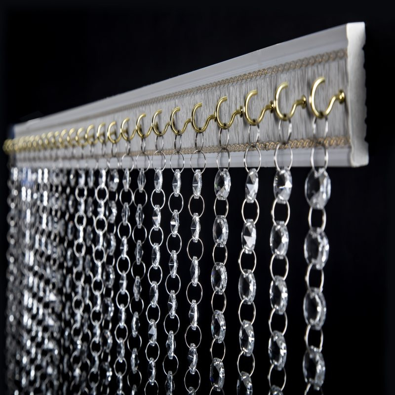 پرده ریشه ای آریا کریستال مدل هلال سایز 120x120 سانتی متر