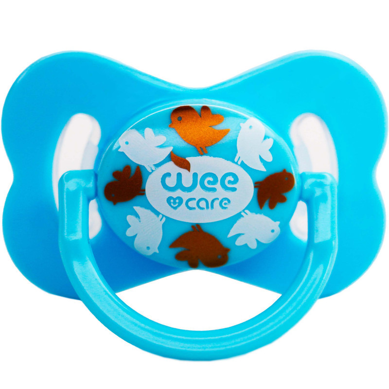 پستانک ارتودنسی وی کر مدل دربدار دسته دار مات چاپدار پروانه ای سایز 0-6 ماه کد P124