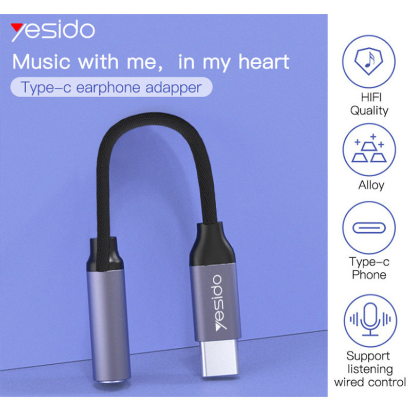 مبدل USB-C به جک 3.5 میلی متری یسیدو مدل YAU-19
