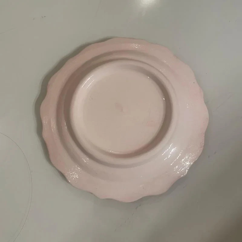 بشقاب میناکاری مدل نقش برجسته طرح لب کنگره ای کد 133 بسته 6 عددی