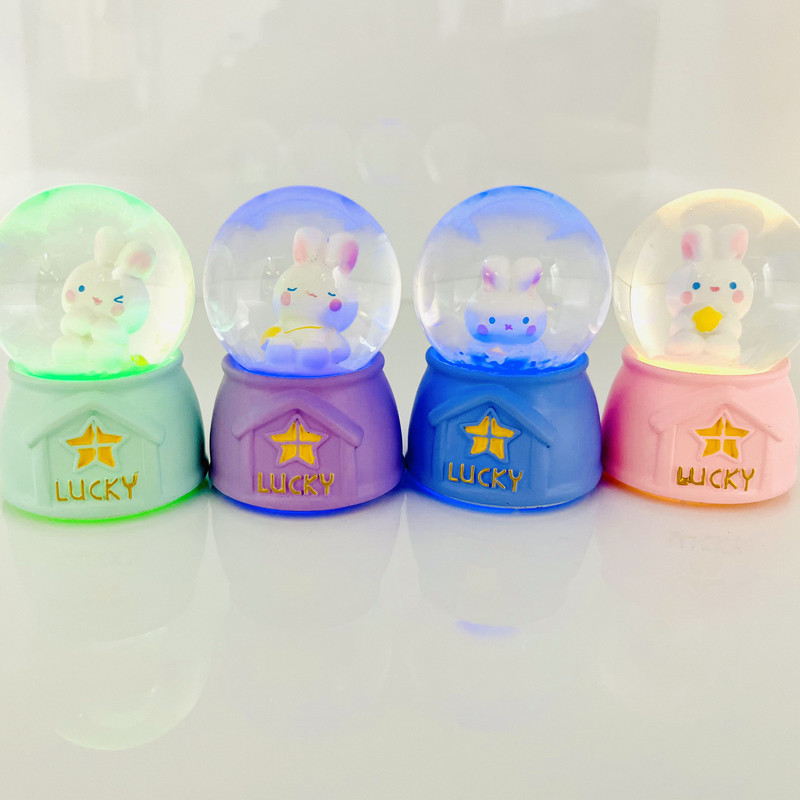گوی چراغ‌دار مدل Lucky طرح بچه خرگوش خوش شانس کد ABCD1623.15