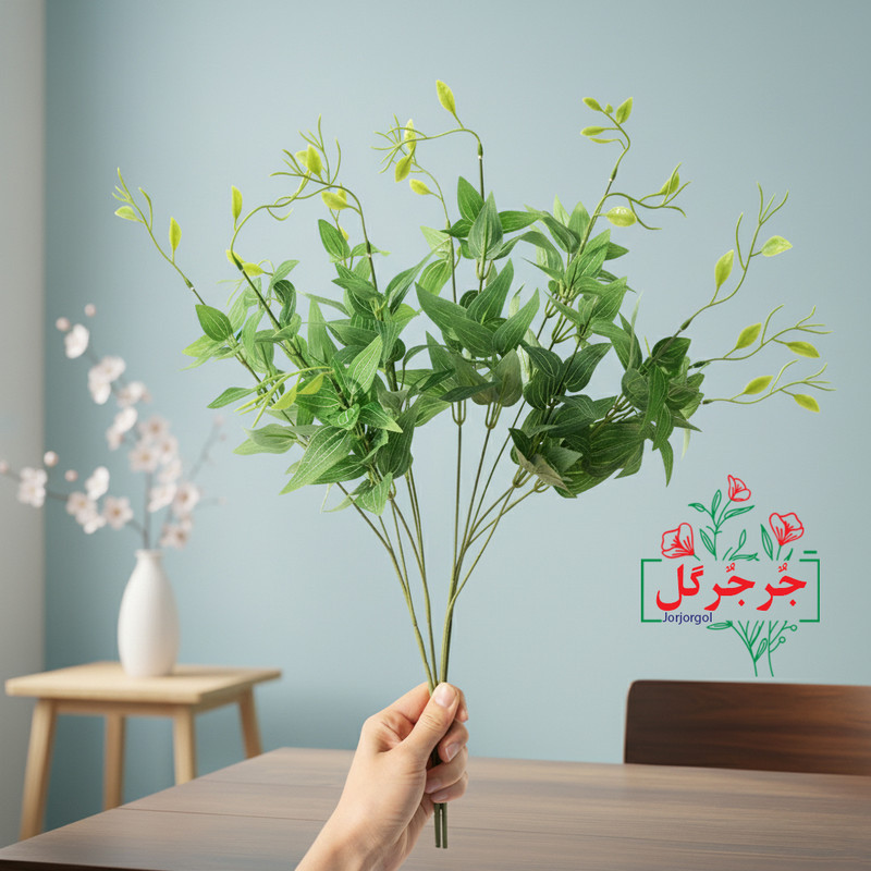 گل مصنوعی جُرجُرگل مدل بوته برگ چای