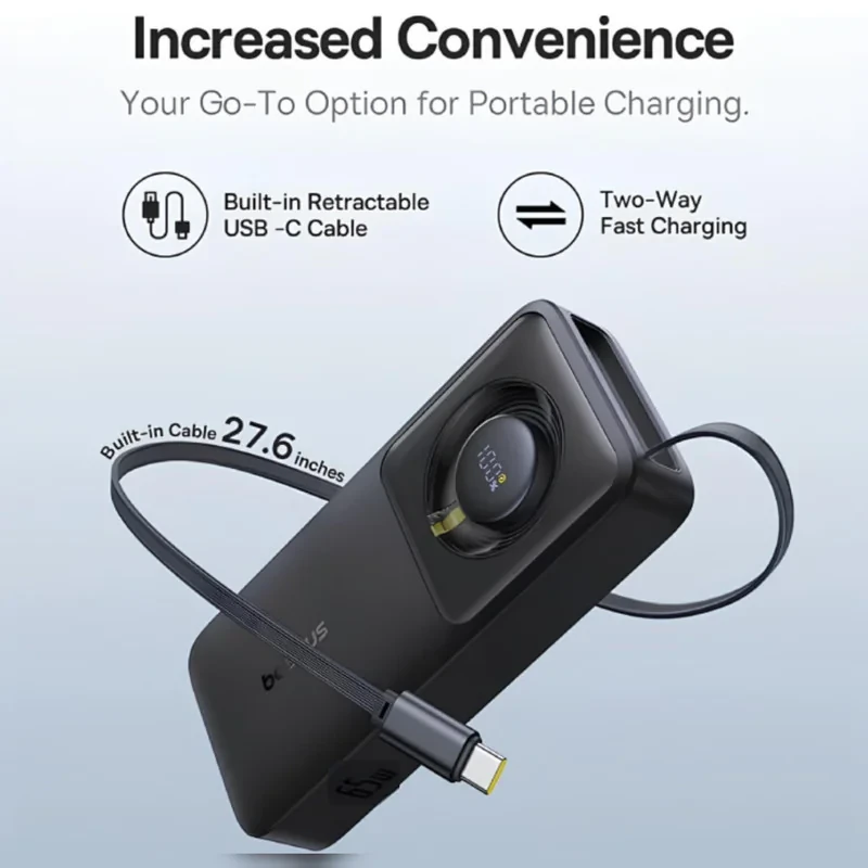 پاوربانک بیسوس مدل NOMOS 65W ظرفیت 20000 میلی آمپر ساعت