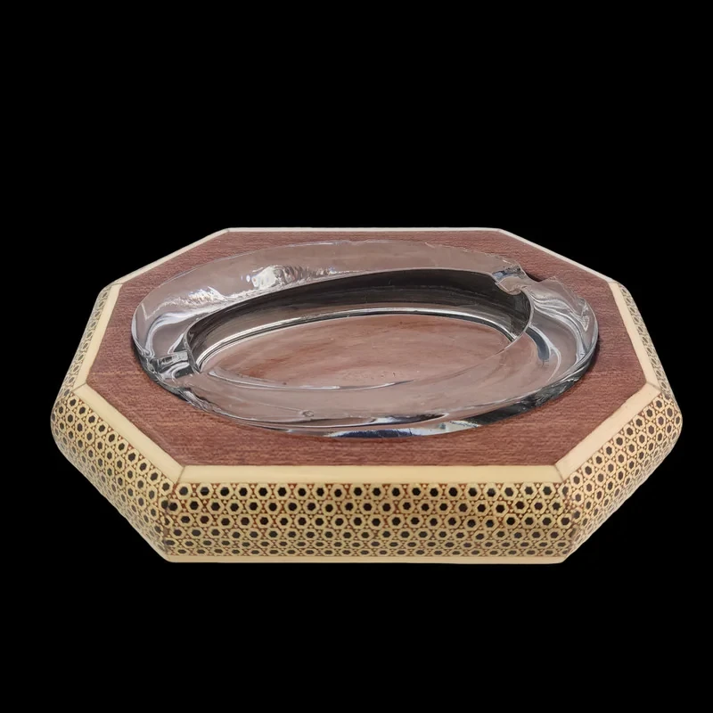 زیرسیگاری مدل بیضی خاتم کاری کد 01
