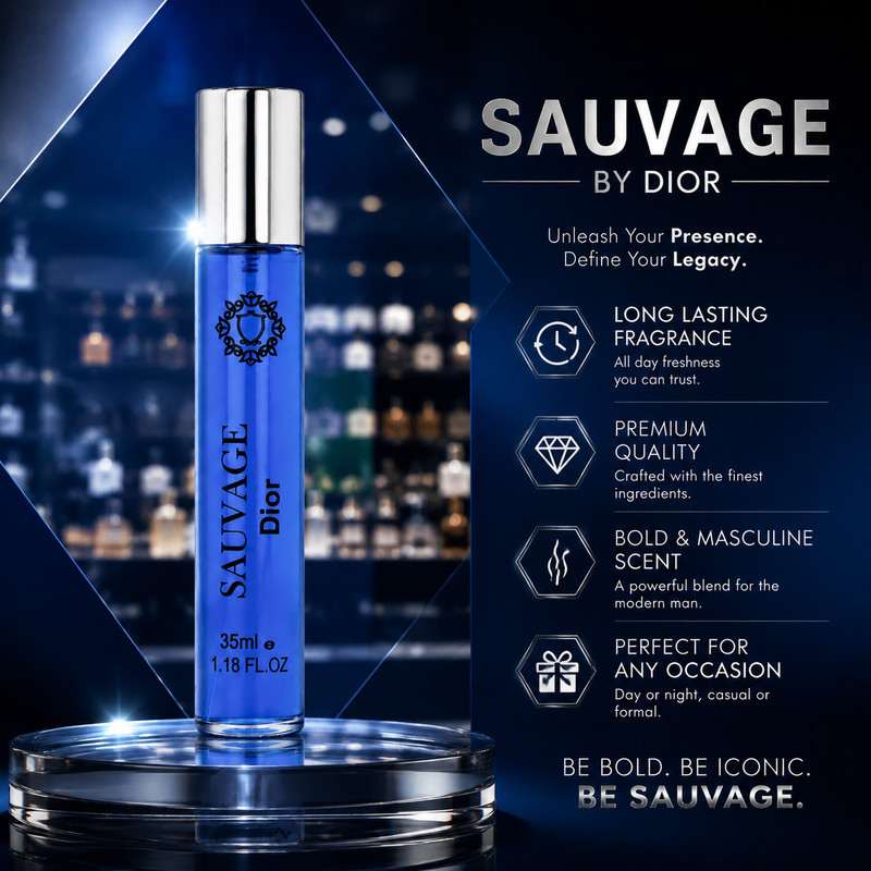 ادو پرفیوم مردانه هارلینگن مدل Sauvage Dior با رایحه خنک حجم 35 میلی لیتر
