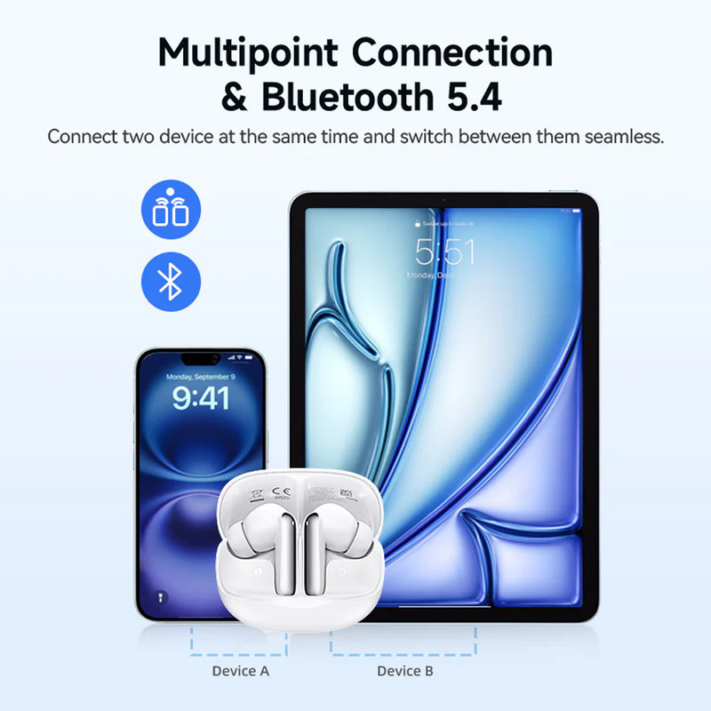 هدفون بلوتوثی کیو سی وای مدل Melobuds N50