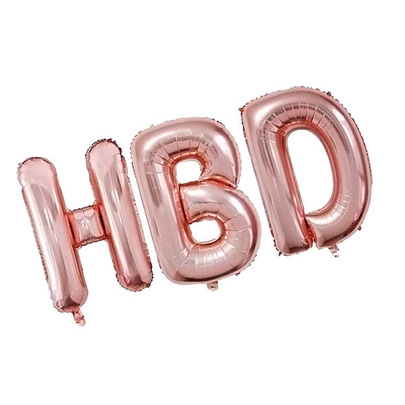 بادکنک فویلی مدل HBD کد pinkHBD16inch مجموعه 3 عددی