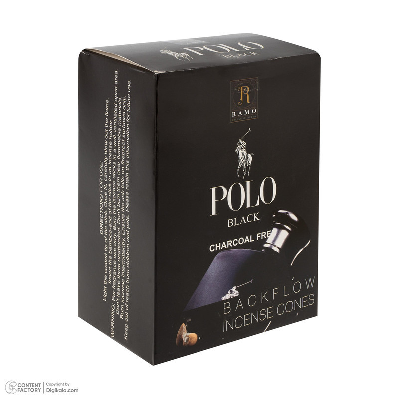عود رامو مدل آبشاری رایحه ادکلن POLO BLACK  بسته 10 عددی