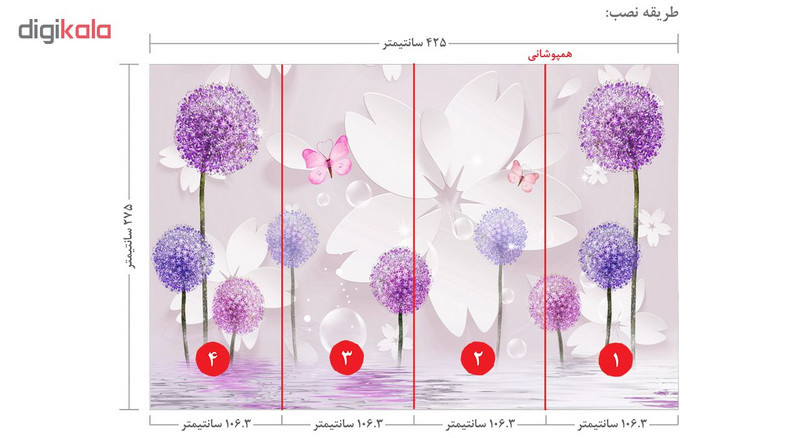 پوستر دیواری سه بعدی طرح گل کد 3DFL338
