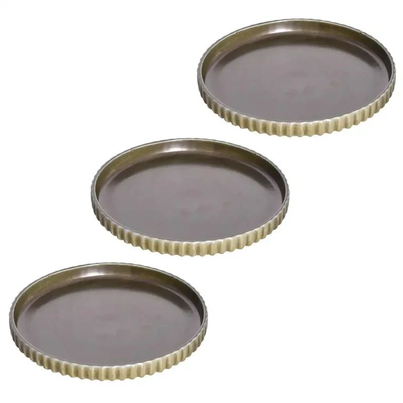 بشقاب میوه خوری بی.وی.کی مدل مجستیک شیاردار کد HS4522 مجموعه 3 عددی