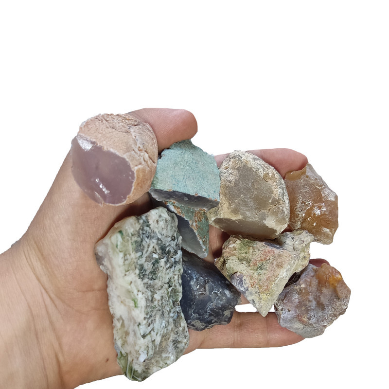 سنگ راف عقیق مدل mo 40 رنگی مجموعه 18 عددی