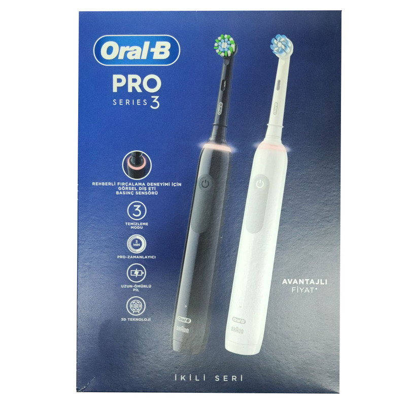 مسواک برقی اورال-بی مدل D505.523.3H  سری PRO 3 بسته 2 عددی