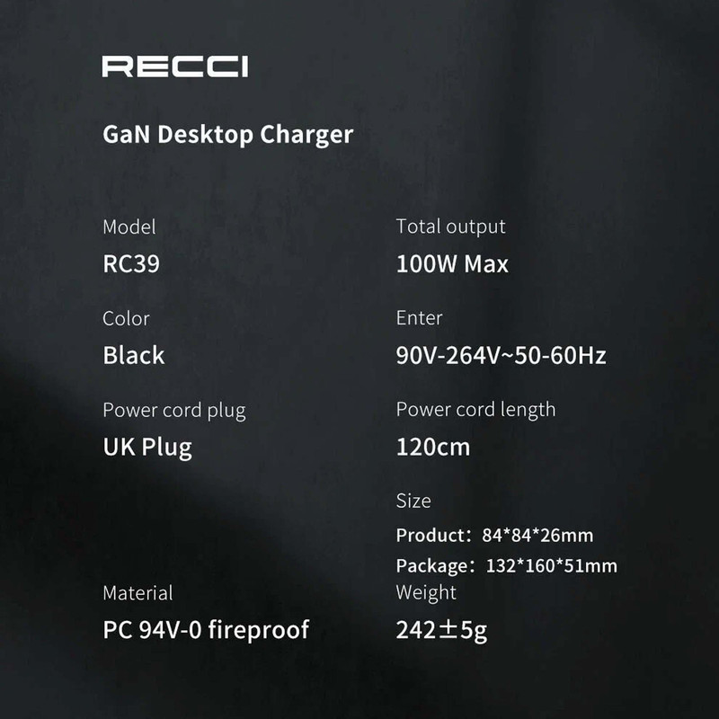 شارژر رومیزی رسی مدل RC39E