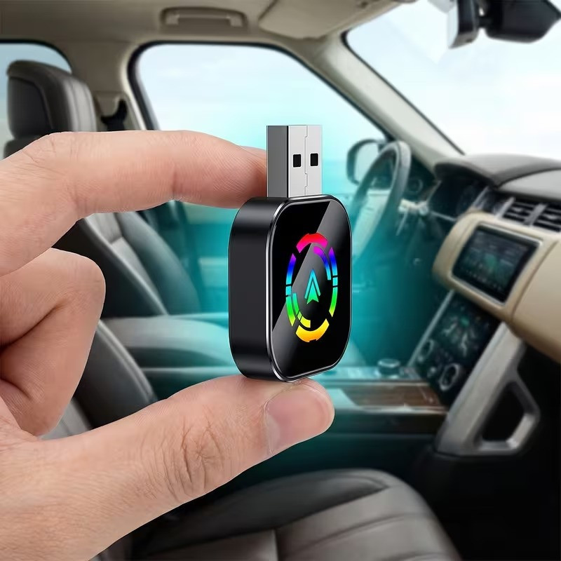 کارپلی و اندروید اتو مدل Wireless CarPlayAndroid Auto Q1AS به همراه مبدل USB به USB-C