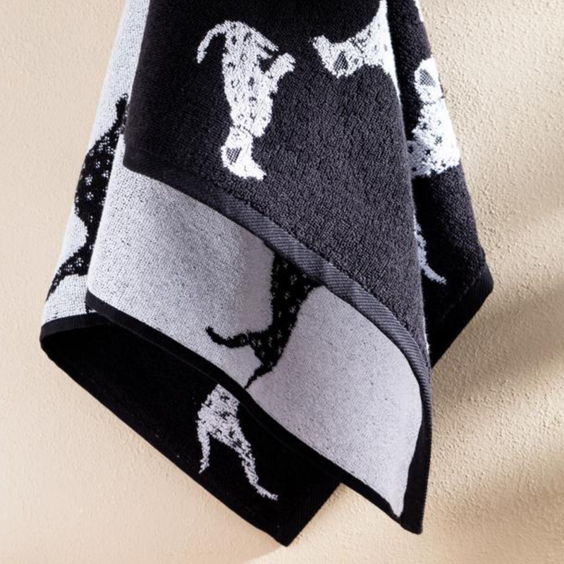 حوله دست و صورت مادام کوکو طرح Dalmatien سایز 50x85 سانتی متر