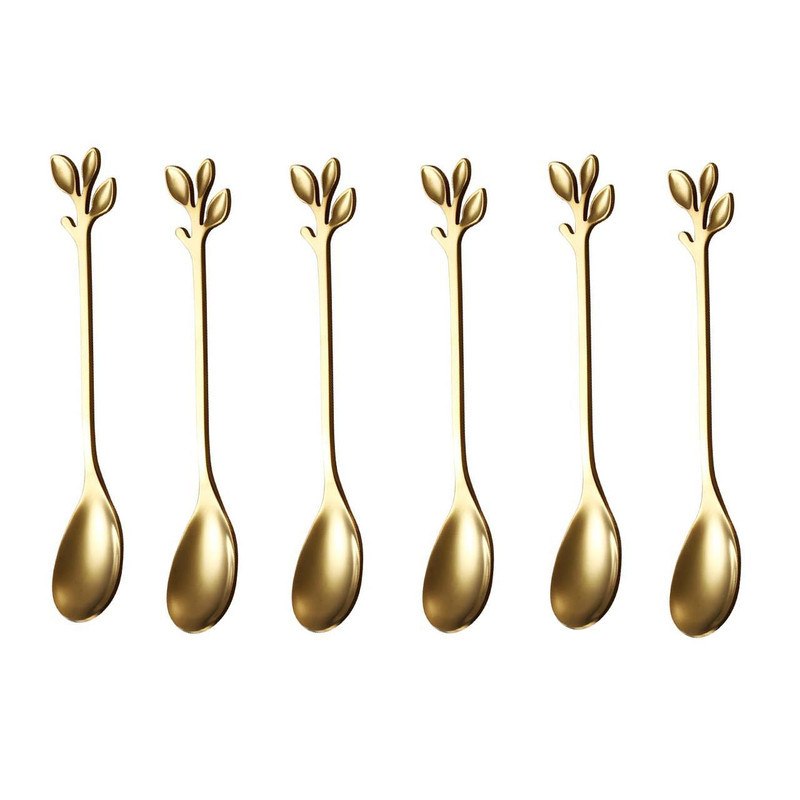 سرویس قاشق چنگال 12 پارچه مدل برگ 24K