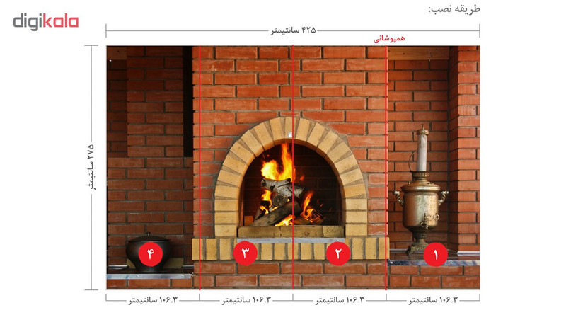 پوستر دیواری سه بعدی طرح شومینه کد DST009