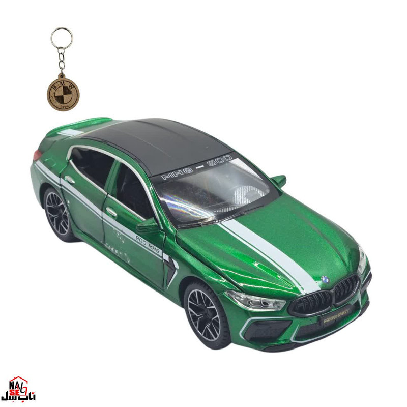 ماکت ماشین ناب سل مدل بی ام و فلزی چراغدار موزیکال BMW M8 MANHART به همراه جاسوییچی
