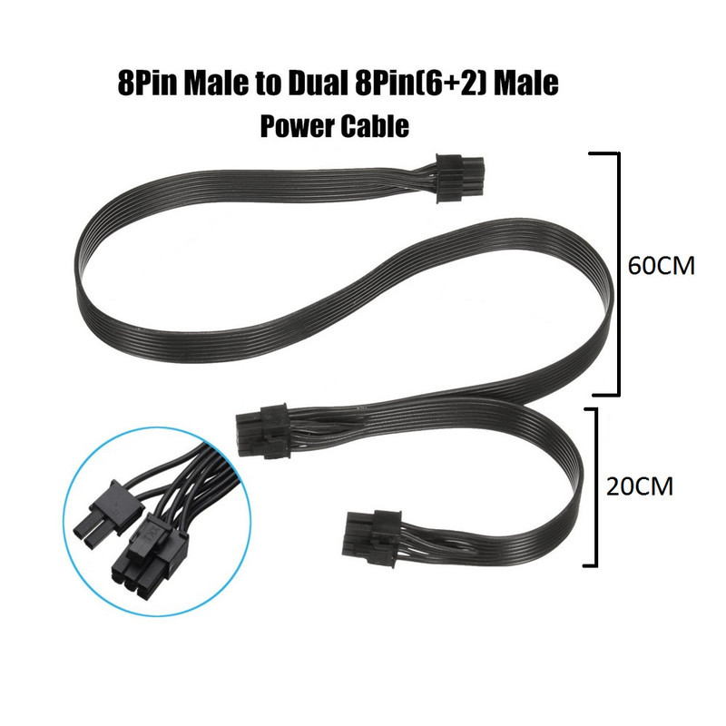 کابل برق کارت گرافیک 8 پین به 2+6 پین مدل PCI-E RE48