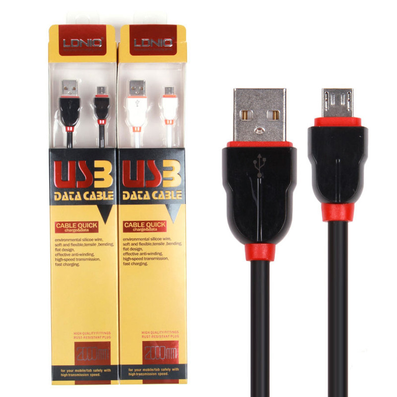 کابل تبدیل USB به microUSB الدینیو مدل LS02 طول 2 متر