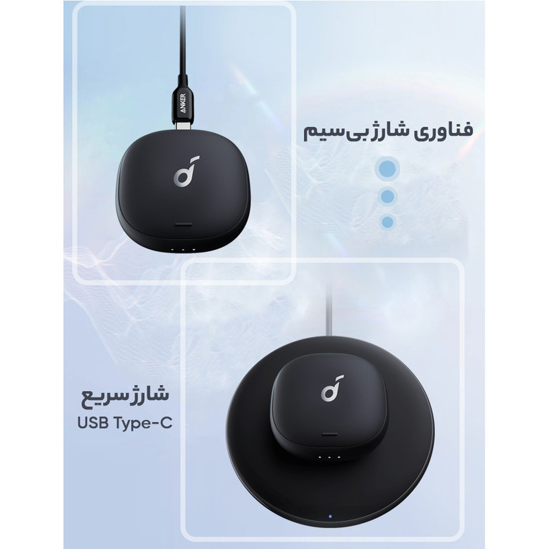 هدفون بلوتوثی آنکر مدل SoundCore Liberty Air 2 Pro با نویز کنسلینگ فعال (ANC)، درگاه شارژ USB Type-C، مجهز به درایور PureNote برای ایجاد صدایی واضح، مقاوم در برابر رطوبت و عرق (IPX4)