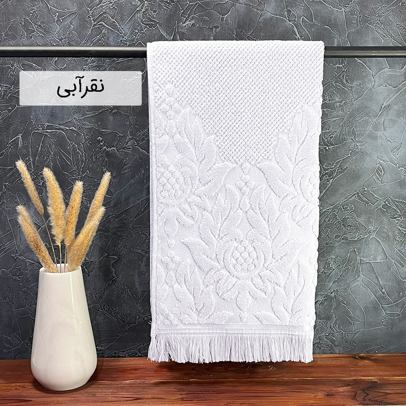 حوله دست و صورت بهباف آذر طرح سویل سایز 45×90 سانتی متر