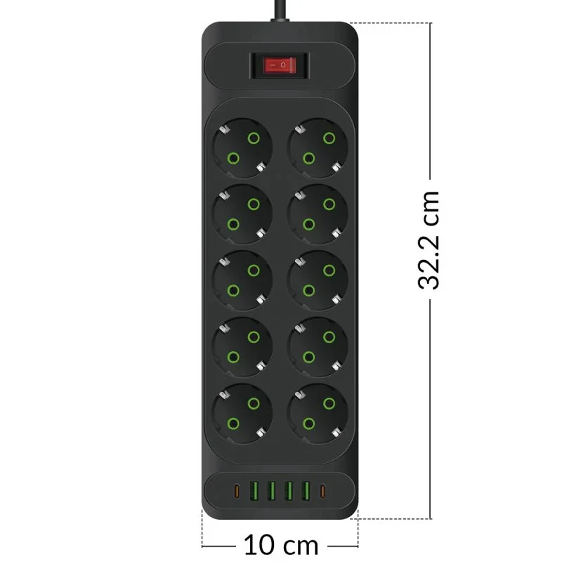 چندراهی برق پاورسوکت مدل F35U-Type-C