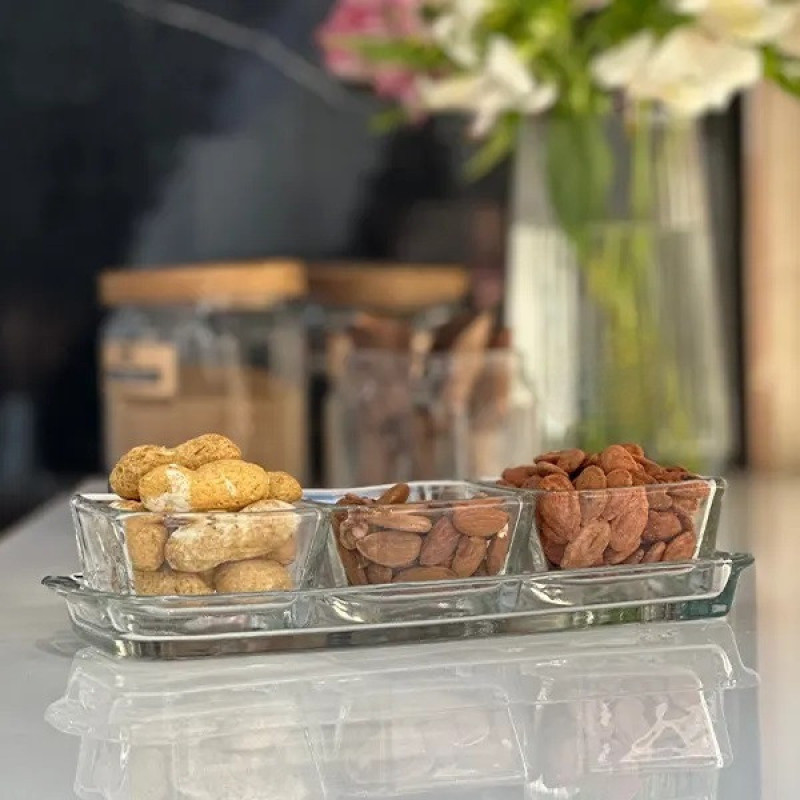 اردوخوری کریستال بلور کاوه مدل باروک، مجموعه 4 عددی، قابل شستشو با دست و ماشین ظرفشویی