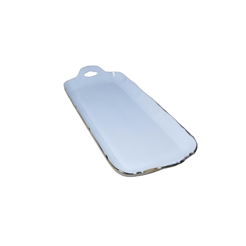 رولت‌خوری چینی مقصود کد 28 مدل مستطیلی مناسب شیرینی رولتی ابعاد 29×13×2 سانتی‌متر قابل شستشو با دست و ماشین ظرفشویی همراه جعبه