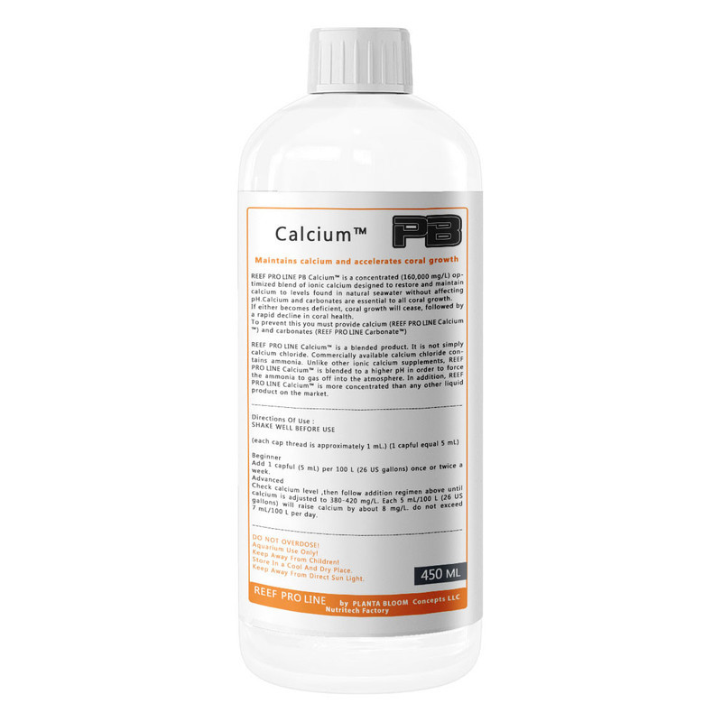 محلول کلسیم پلانتا بلوم مدل REEF PRO LINE Calcium کد 01 حجم 450 میلی لیتر