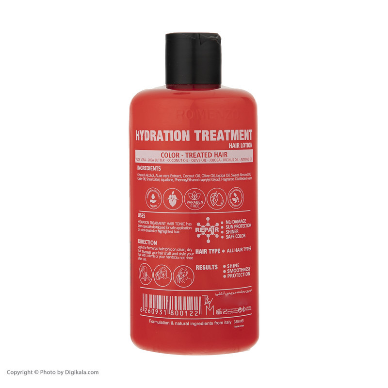 تونیک مو رومنزو مدل Hydration Treatment حجم 330 میلی لیتر