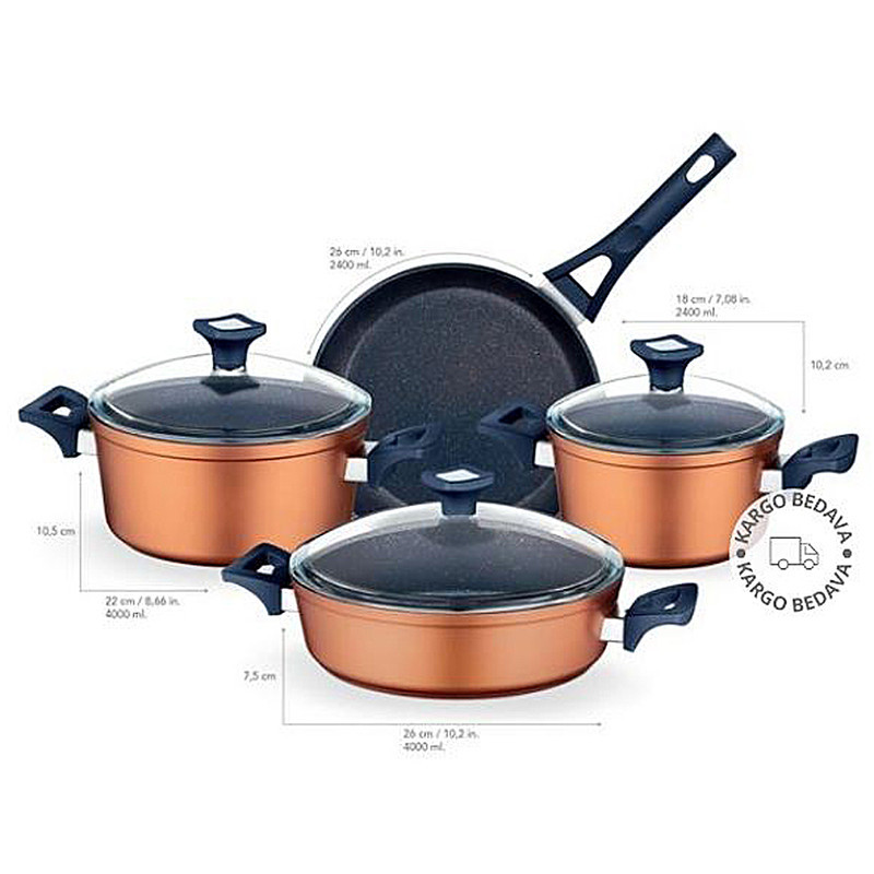 سرویس قابلمه 7 پارچه مادام کوکو مدل   Chef Granite look