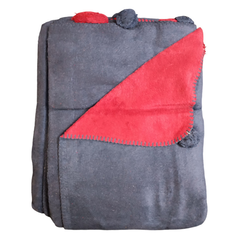 پتو ازدیلک مدل Ponponlu Indigo دو رو سایز 150×200 سانتی متر