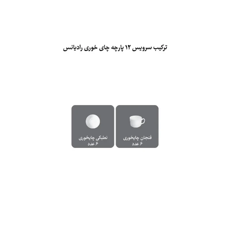 ست فنجان و نعلبکی 12 پارچه چینی زرین ایران مدل  رادیانس 8 ویلیج درجه یک
