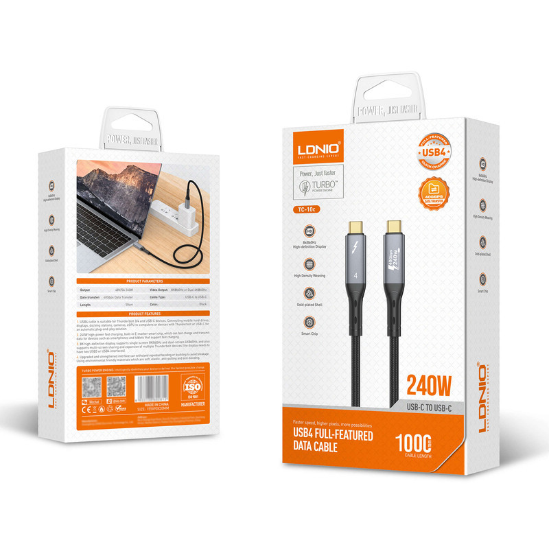 کابل USB-C الدینیو مدل TC-11c 240W طول 1 متر