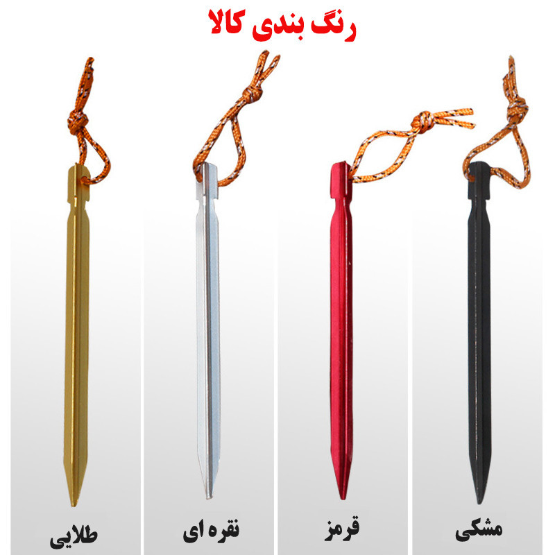 میخ چادر  سفری مدل  AT6535-2 بسته 12 عددی
