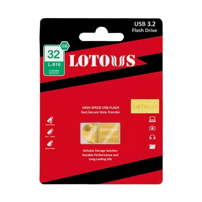 فلش مموری لوتوس مدل L816 ظرفیت 32 گیگابایت با رابط USB3.2