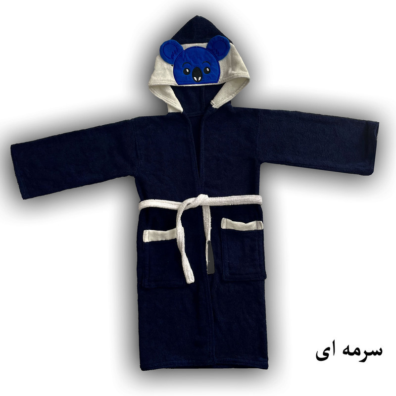حوله پالتویی کودک هنرمند مدل خرس  سایز 110x110 سانتی‌متر