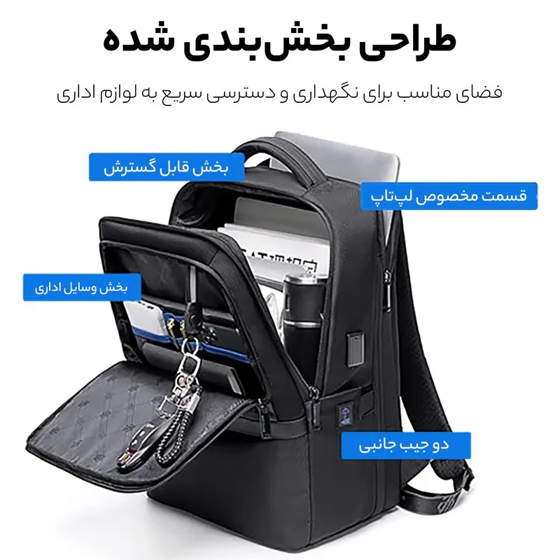 کوله پشتی لپ تاپ آرتیک هانتر مدل  B00490 مناسب برای لپ تاپ 14.1 تا 15.6 اینچی