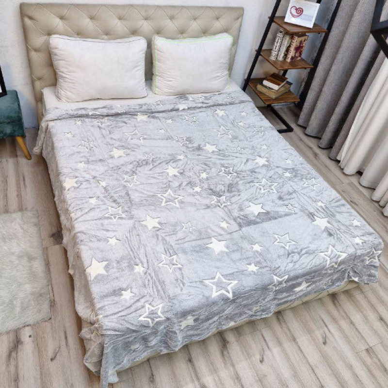 پتو مسافرتی 2 نفر ویراگیتا مدل شبنما ستاره بارانا سایز 220x200 سانتی‌متر