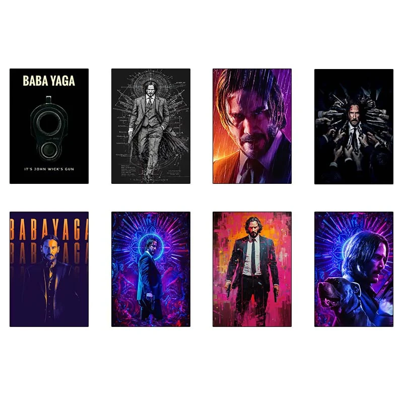 پوستر کارنيکا طرح جان ویک John Wick کد 25145 مجموعه 8 عددی