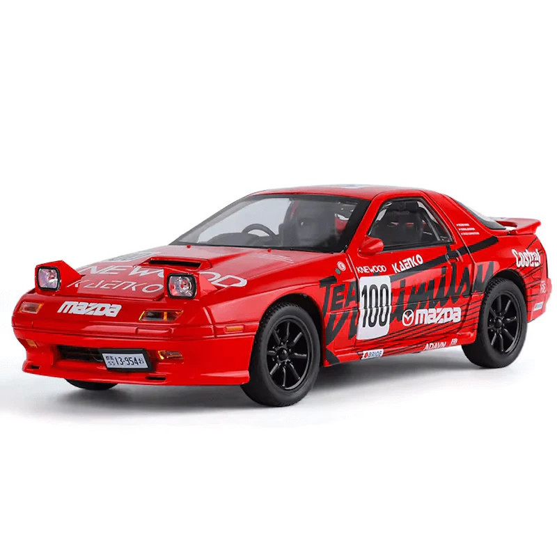 ماکت ماشین ناب سل مدل  مزدا RX7 اسپرت فلزی چراغ تاشو موزیکال  1:24 Mazda RX-7