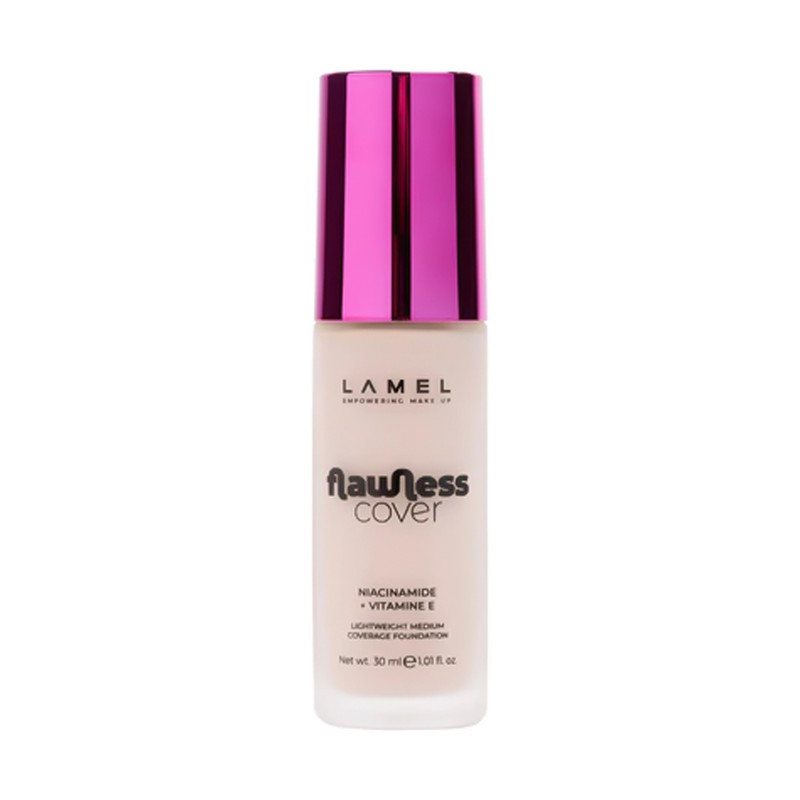 کرم پودر مایع لامل مدل Flawless Cover شماره 04 مناسب برای انواع پوست حجم 30 میلی‌لیتر