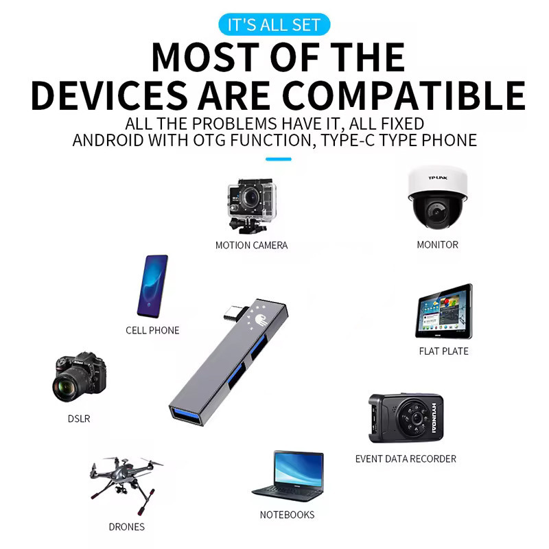 هاب 3 پورت USB-C اکی یس مدل HUB300TYPEC