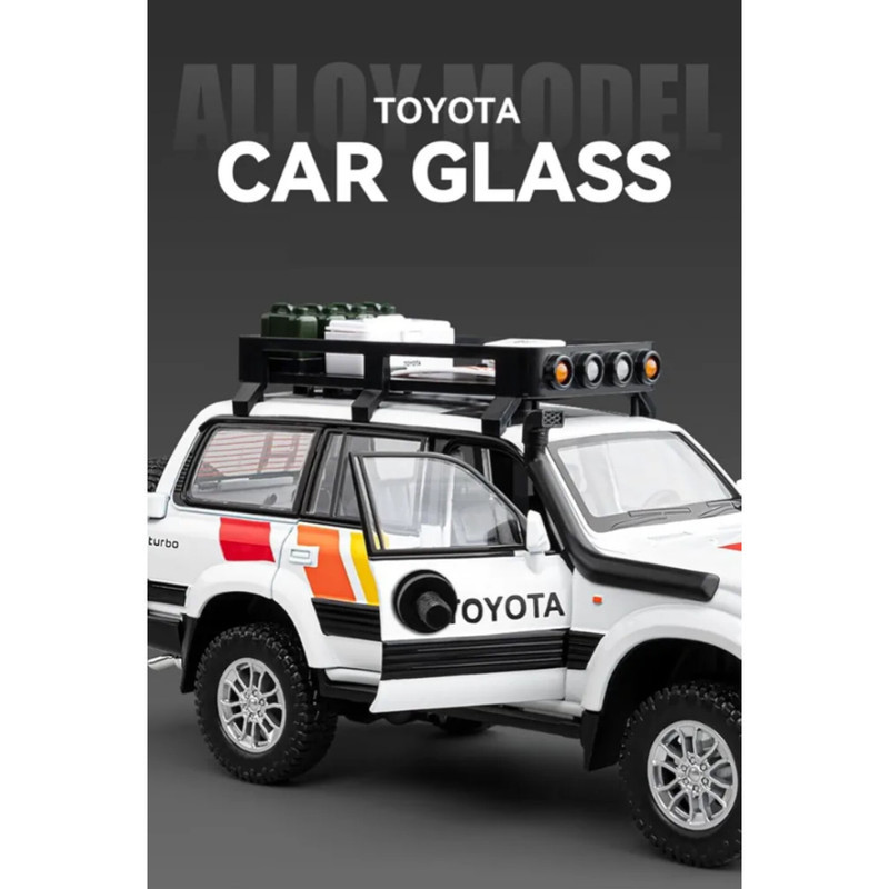 ماکت ماشین ناب سل مدل تویوتا لندکروزر آفرود Toyota Land Cruiser LC80 کد W100 به همراه جاسوییچی