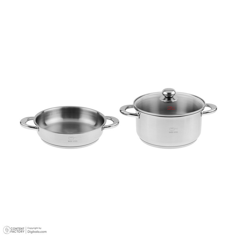 سرویس تابه و قابلمه 3 پارچه پارس استیل مدل فلزی کد 2424