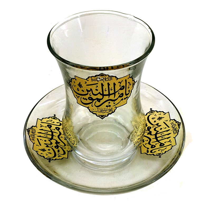 ست فنجان و نعلبکی 12 پارچه مدل السلام علیک یا امیرالمومنین علی بن ابیطالب ع طرح ستاره ای کد 102784
