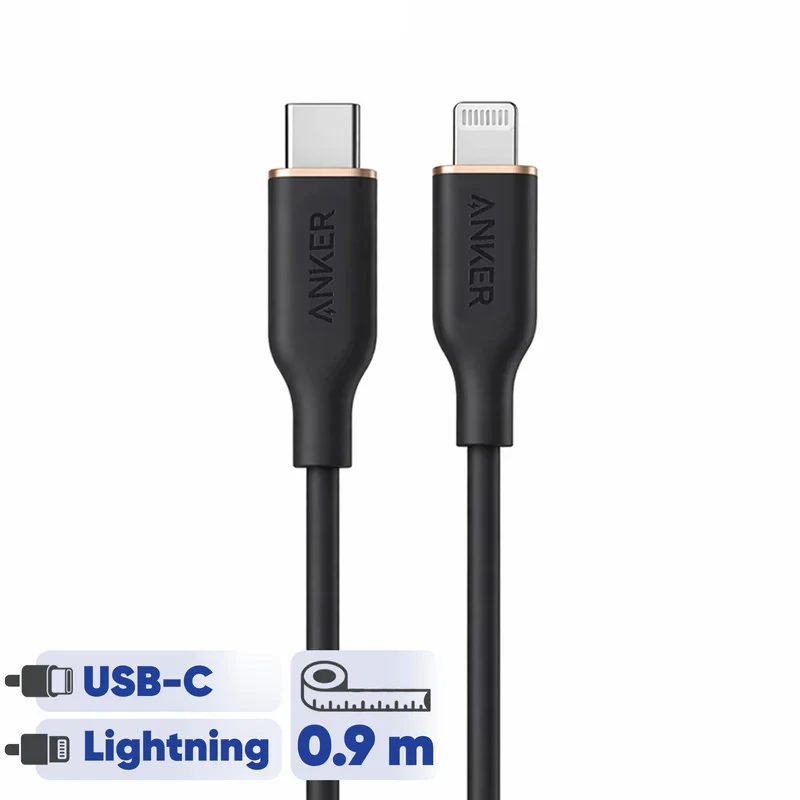 کابل تبدیل USB-C به لایتنینگ انکر مدل Power Line III Flow A8662 طول 0.9 متر