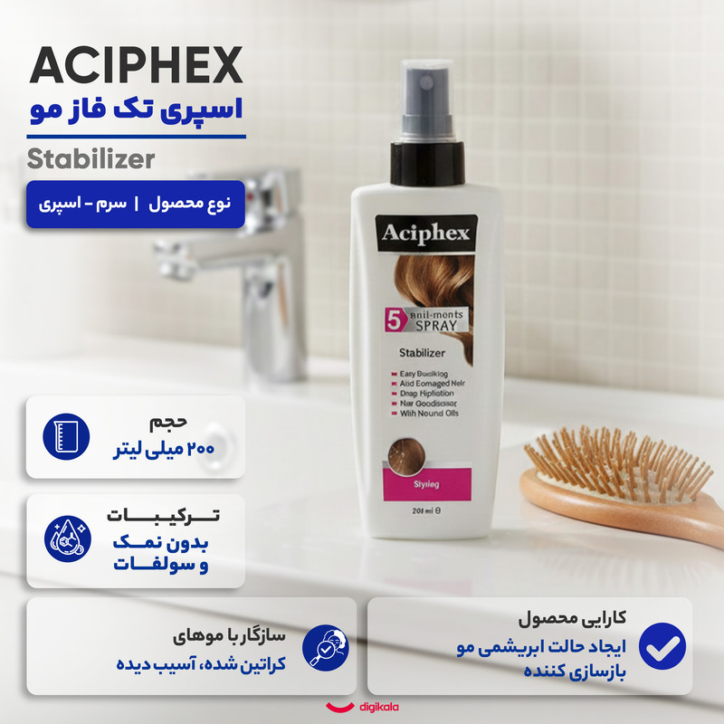 اسپری تک فاز مو اسیفکس مدل Stabilizer حجم 200 میلی لیتر