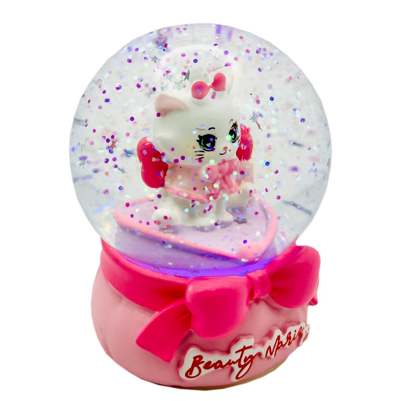 گوی چراغ‌دار مدل BEAUTY MARIE طرح گربه اشرافی کد G7134